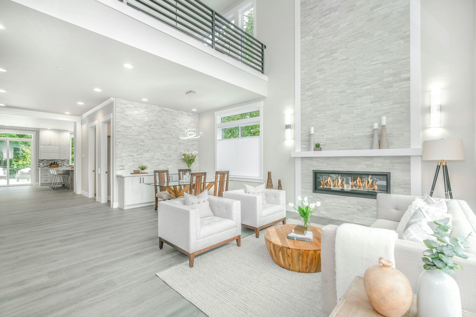 Modern open-plan living space typical of a refurbished HMO property interior